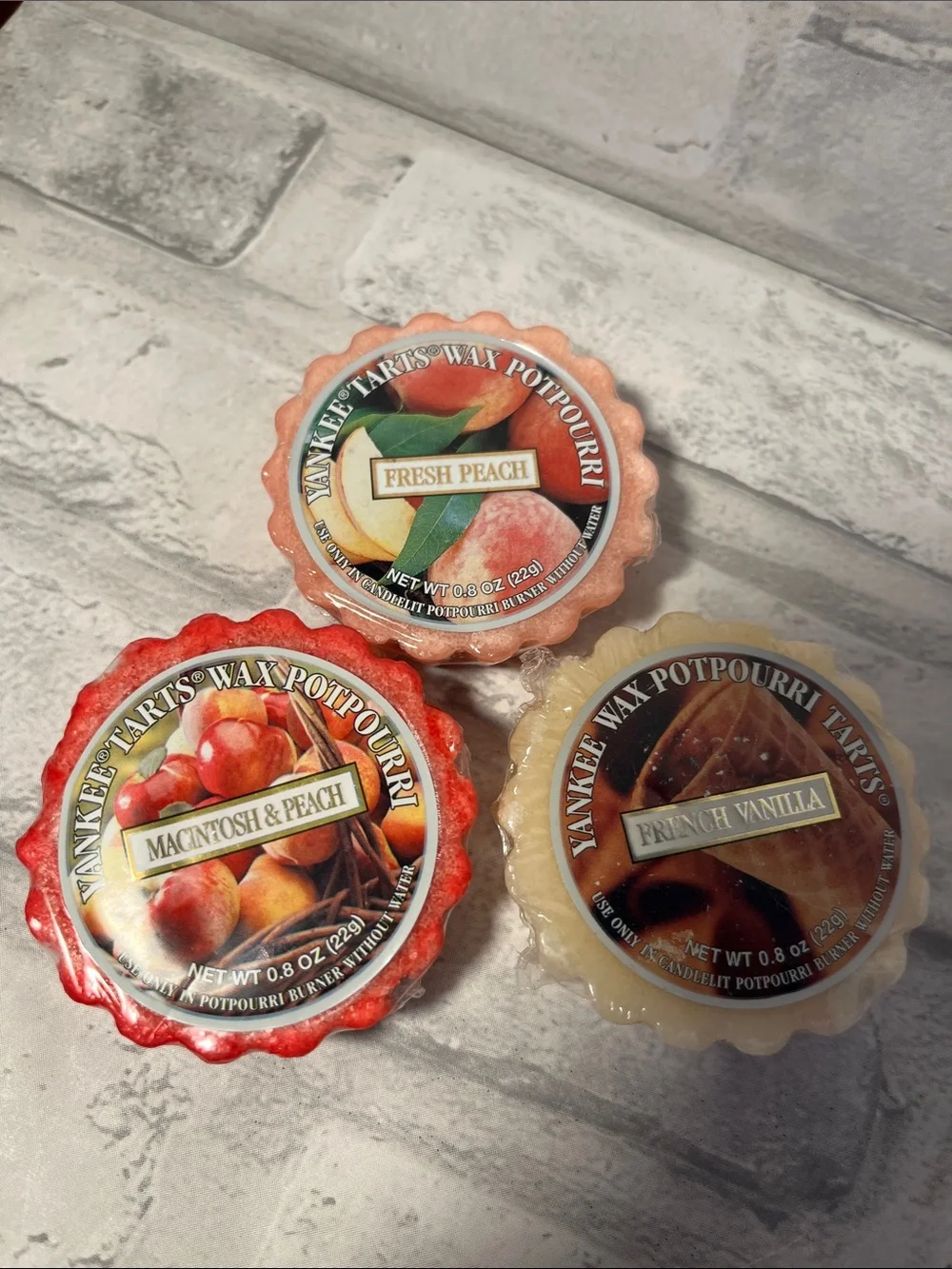 Yankee Candle Assorted Wax Potpourri Tarts - peach, apple, Christmas Eve wishes